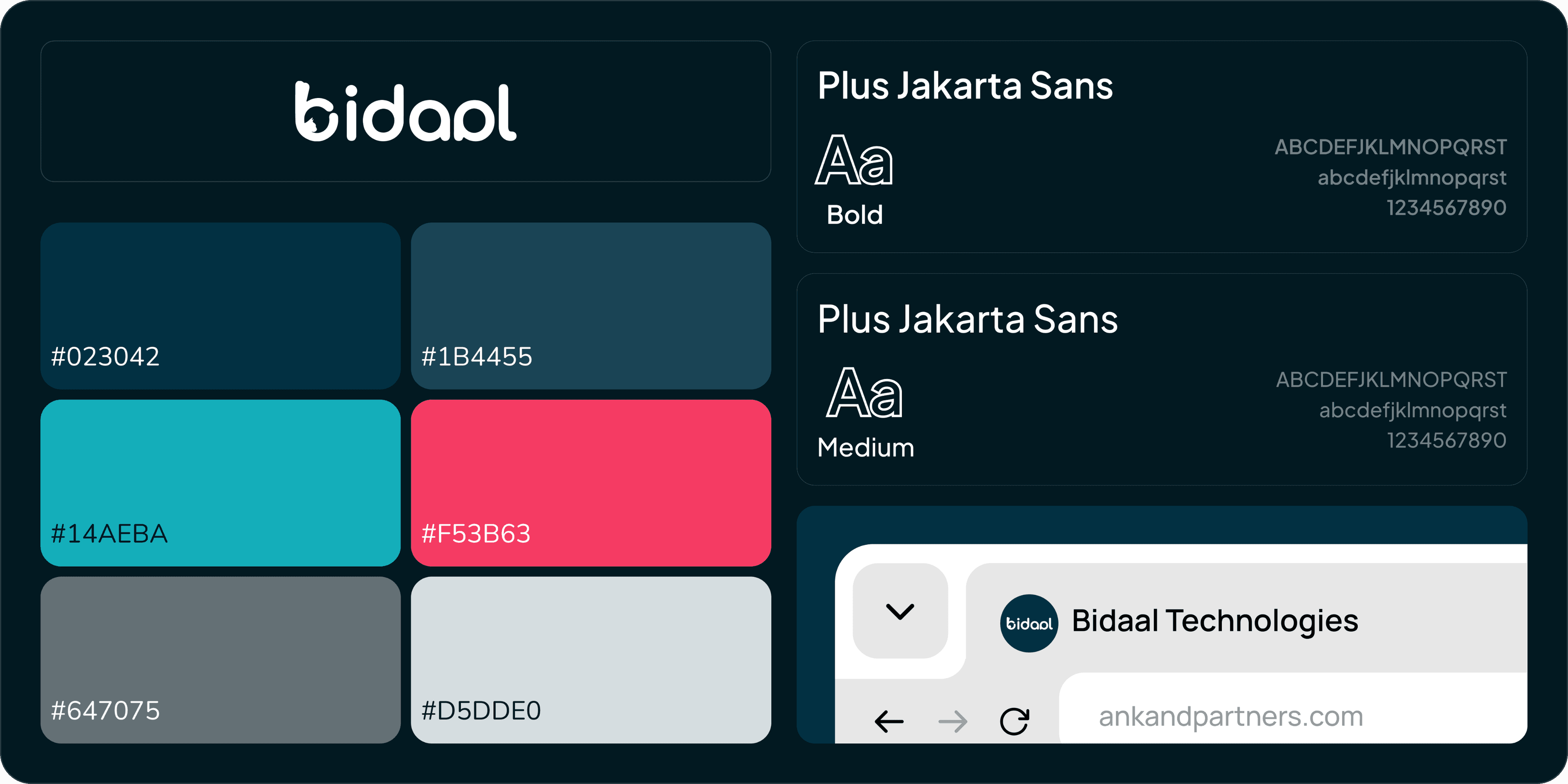 Bidaal Technologies brand style guide